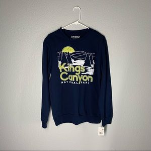 Blue Kings Canyon long sleeve crewneck sweatshirt by Hybrid.